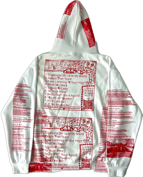 Optimism World Peace As A Way Of Life (The Wearable Album) Hoodie (Size Large)