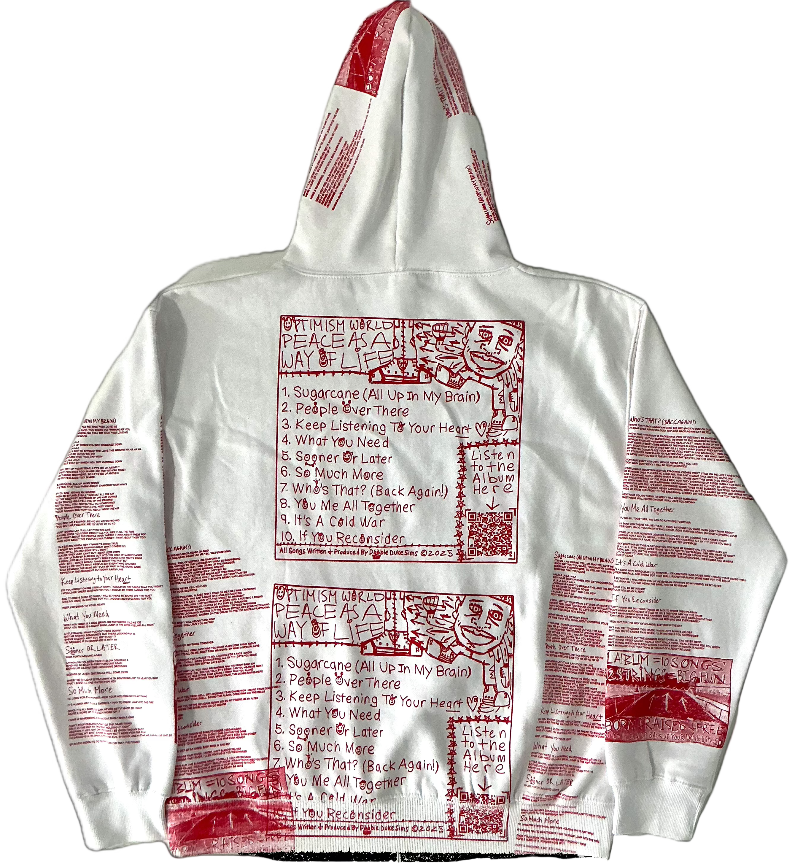 Optimism World Peace As A Way Of Life (The Wearable Album) Hoodie (Size XLarge)
