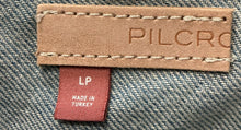Load image into Gallery viewer, Positive Shipping Label Jean Jacket (Size Women's Large Petite)
