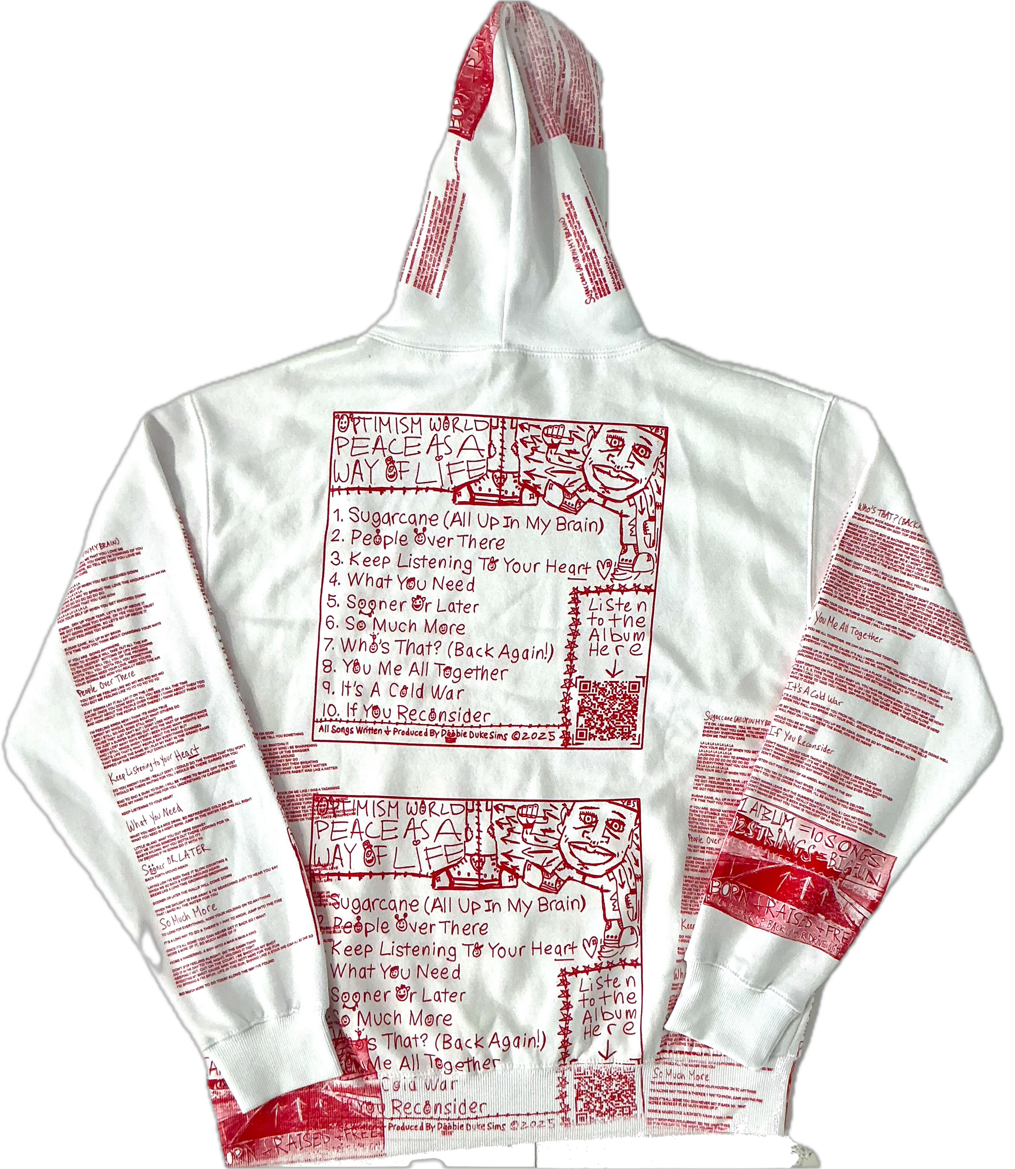 Optimism World Peace As A Way Of Life (The Wearable Album) Hoodie (Size Large)