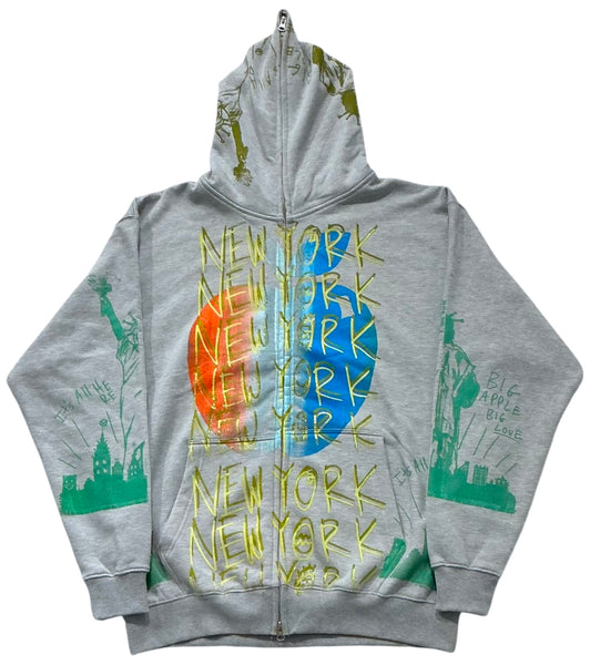 Big Apple Big Love Zip-Up Hoodie (Size 2XL)