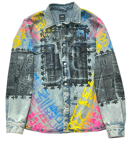 Hello Friend Jean Jacket (Size Large)