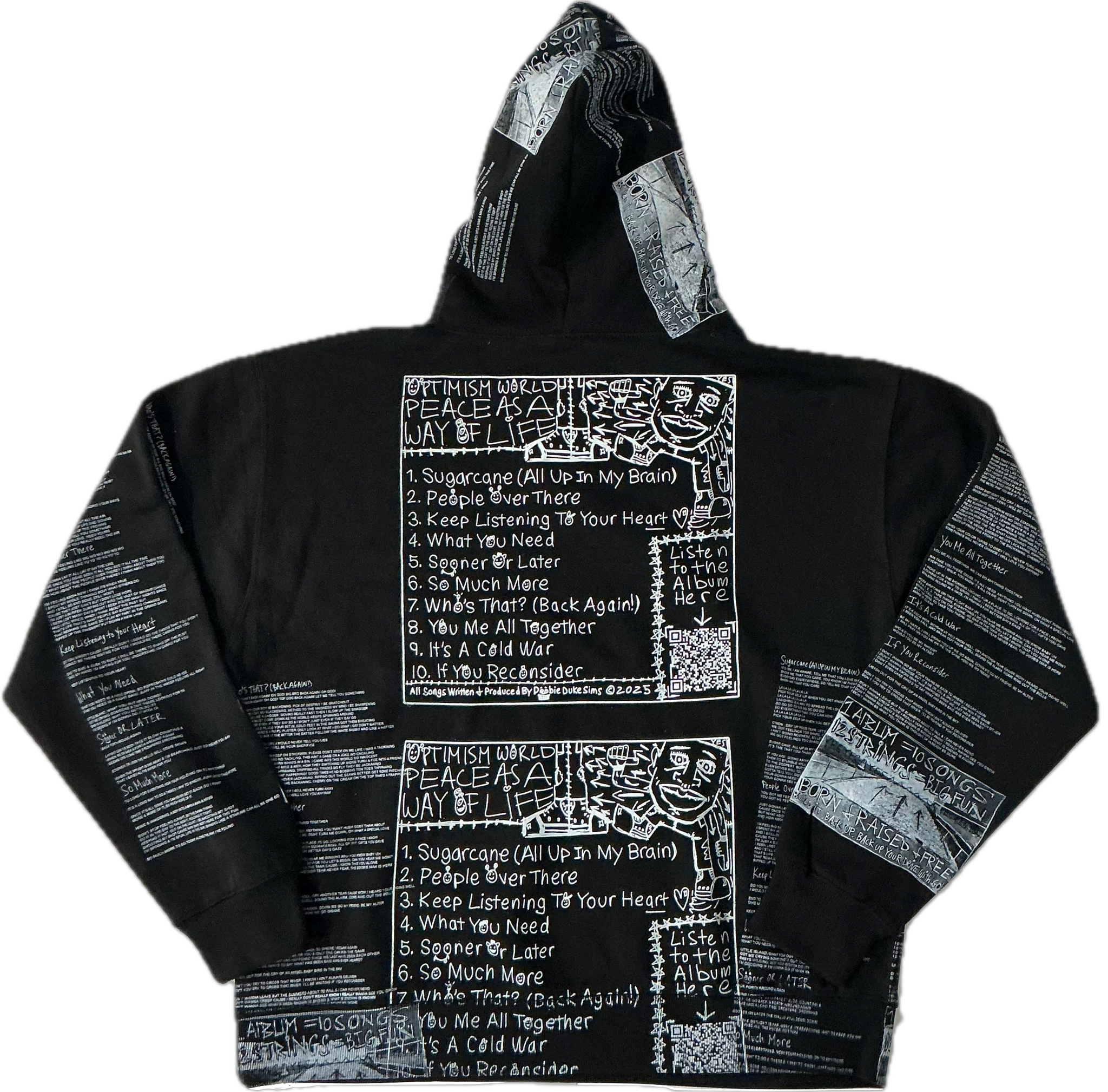 Optimism World Peace As A Way Of Life (The Wearable Album) Hoodie (Size Large)