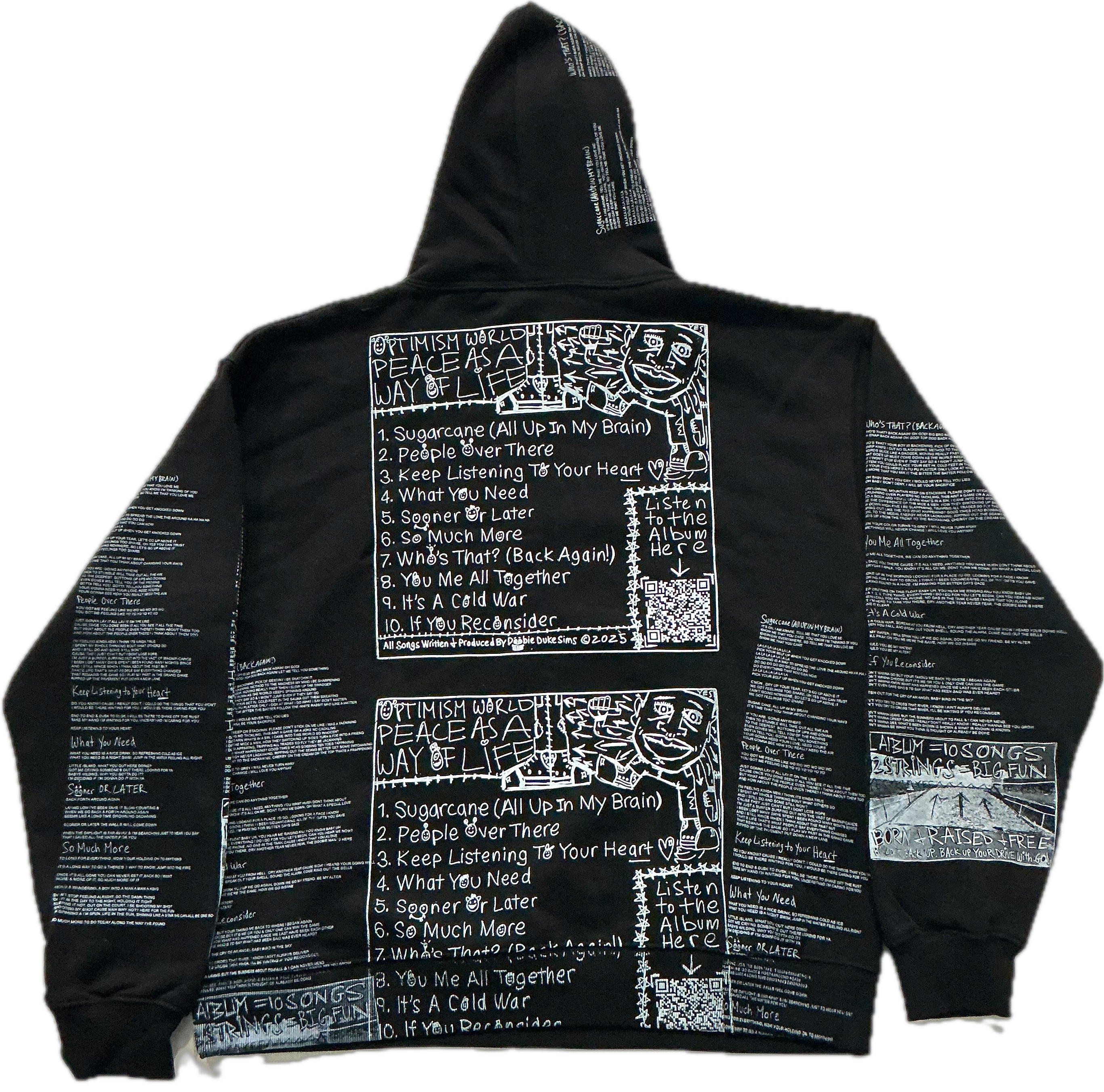 Optimism World Peace As A Way Of Life (The Wearable Album) Hoodie (Size Large)
