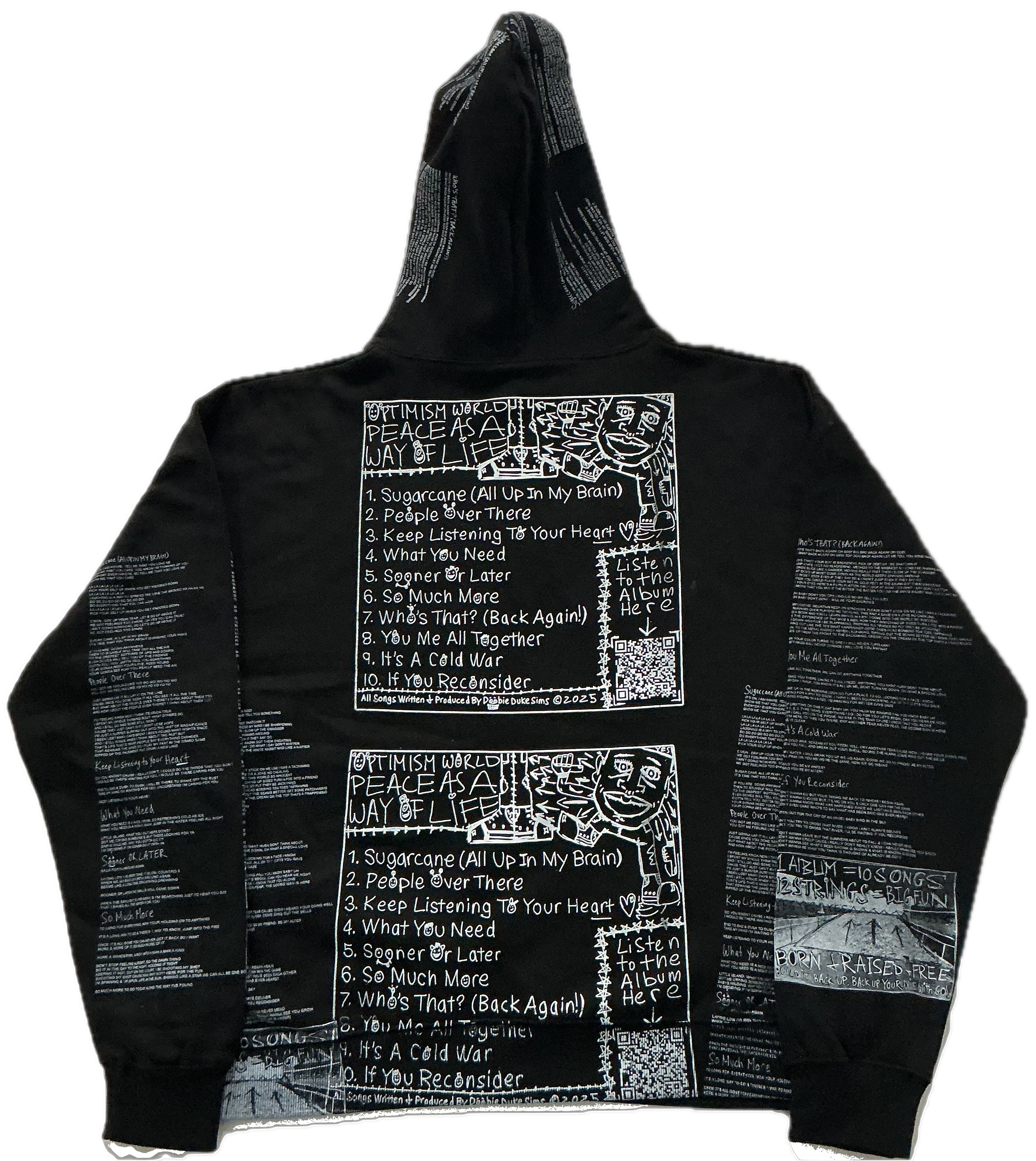 Optimism World Peace As A Way Of Life (The Wearable Album) Hoodie (Size XL)