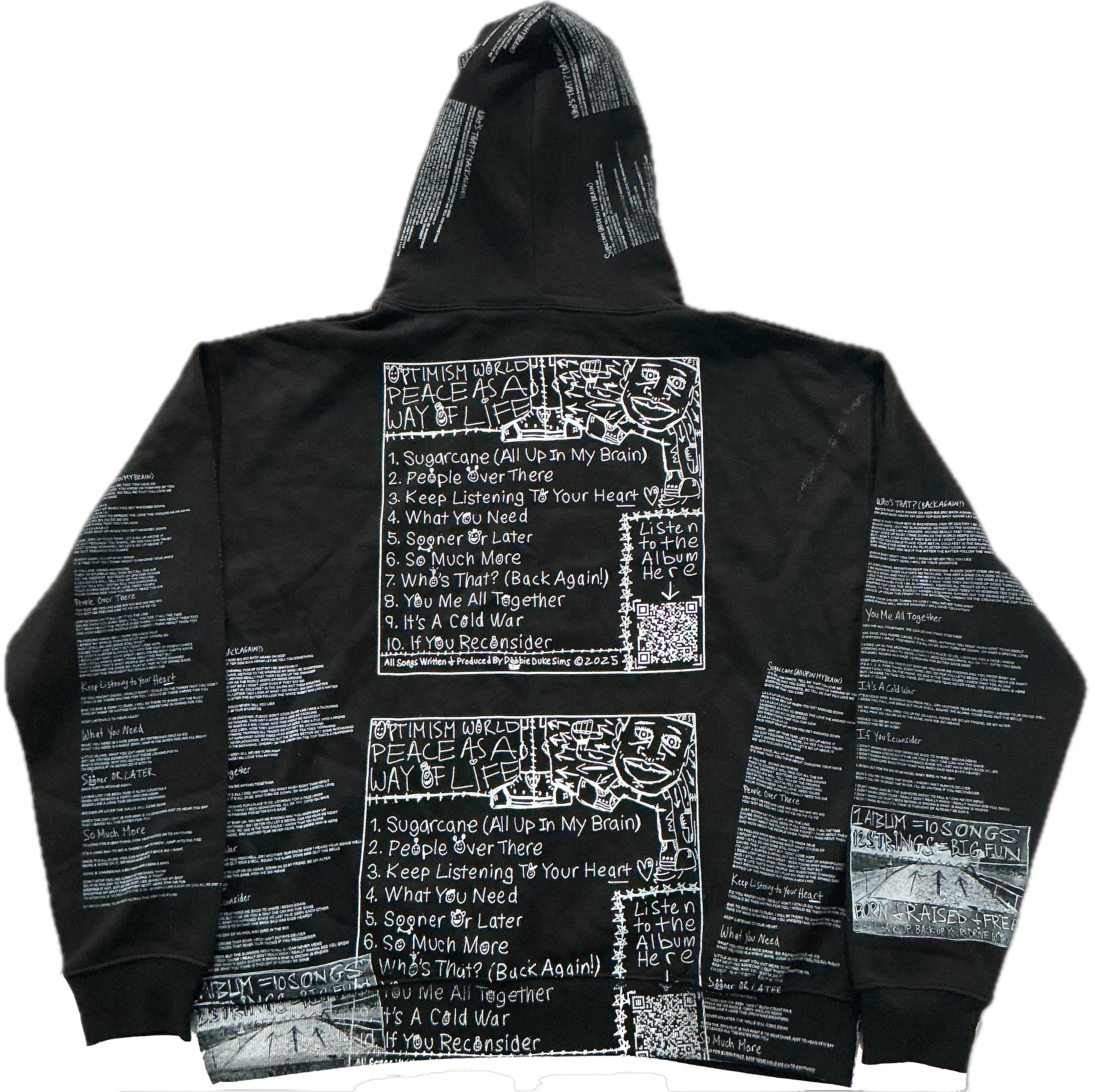 Optimism World Peace As A Way Of Life (The Wearable Album) Hoodie (Size XL)