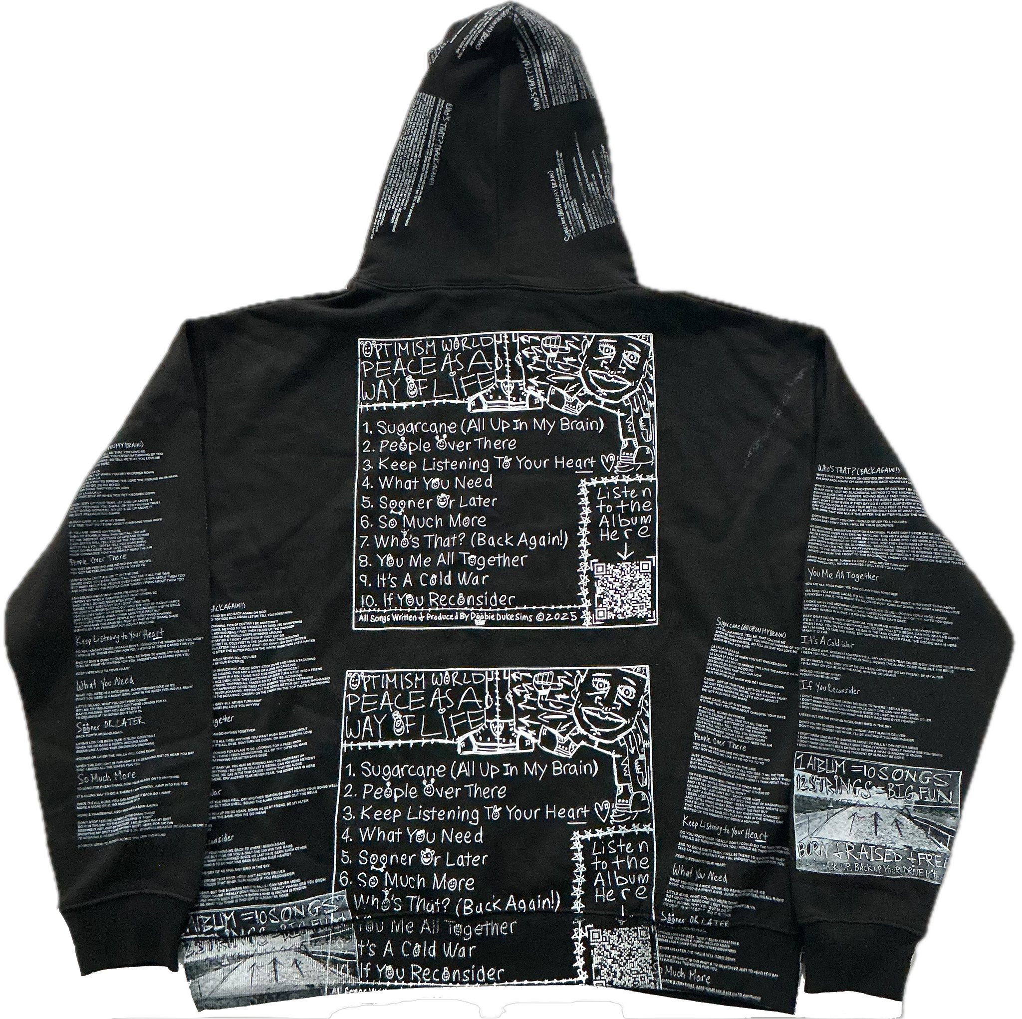 Optimism World Peace As A Way Of Life (The Wearable Album) Hoodie (Size XL)