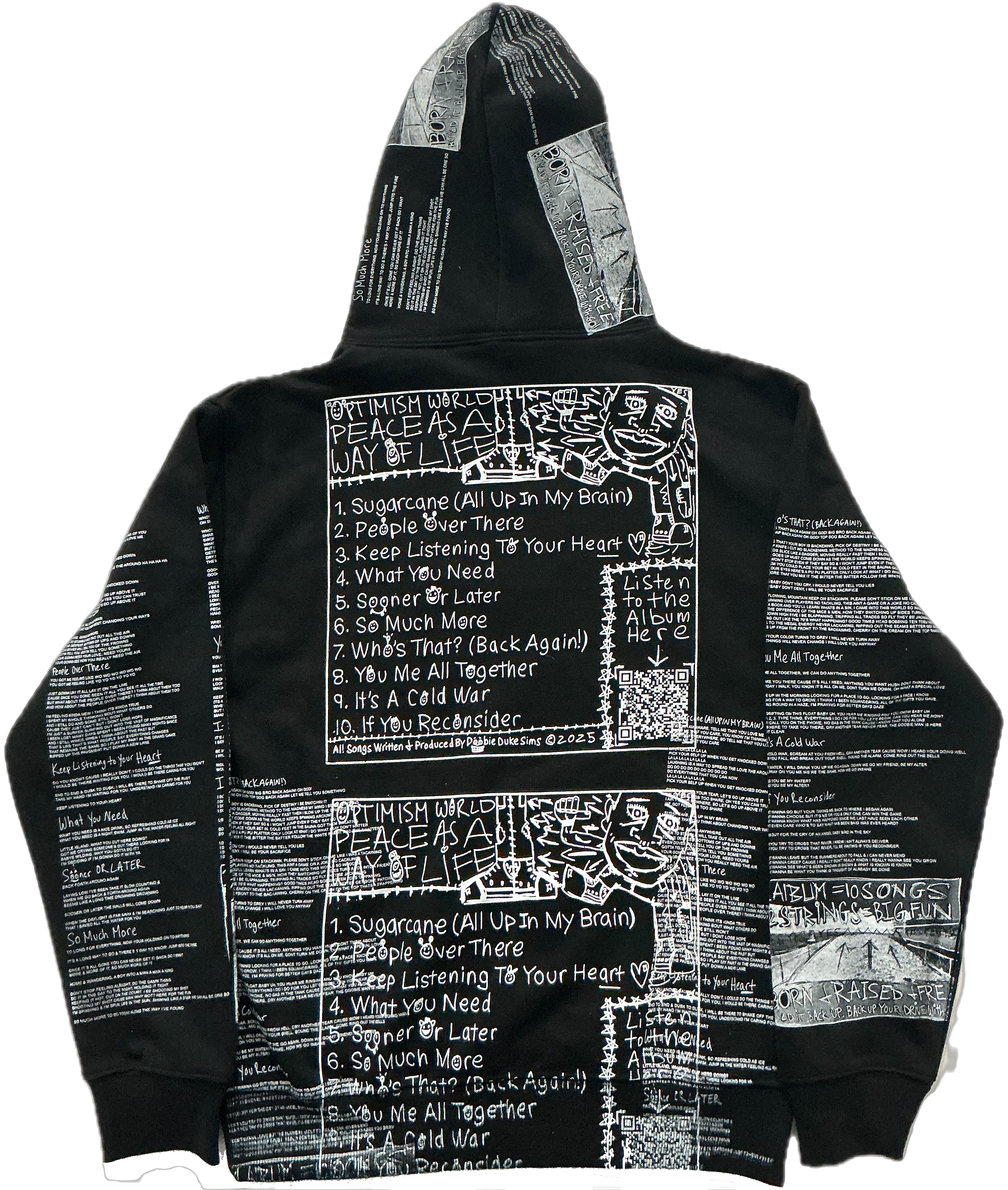 Optimism World Peace As A Way Of Life (The Wearable Album) Hoodie (Size Small)