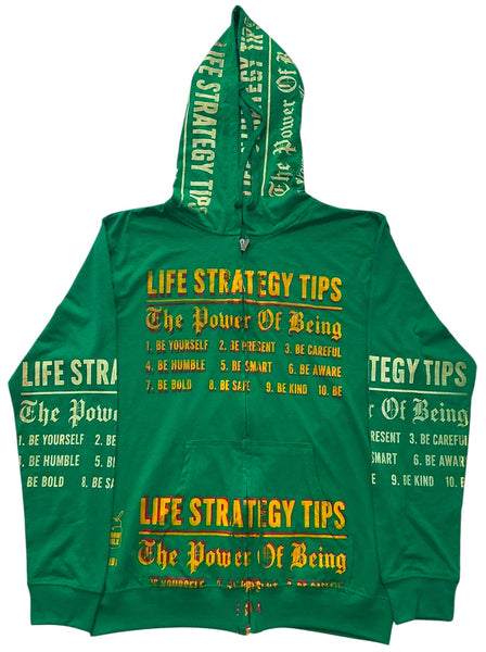 Life Strategy Tips Zip UpHoodie (Size Small)