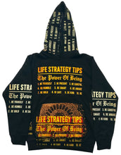 Load image into Gallery viewer, Life Strategy Tips Doily Bleach Hoodie (Size Small)
