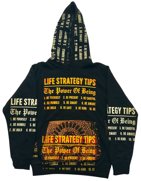 Life Strategy Tips Doily Bleach Hoodie (Size Small)