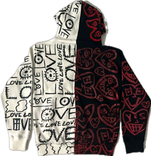 Load image into Gallery viewer, Love Love Love Split Color Hoodie (Size Small)
