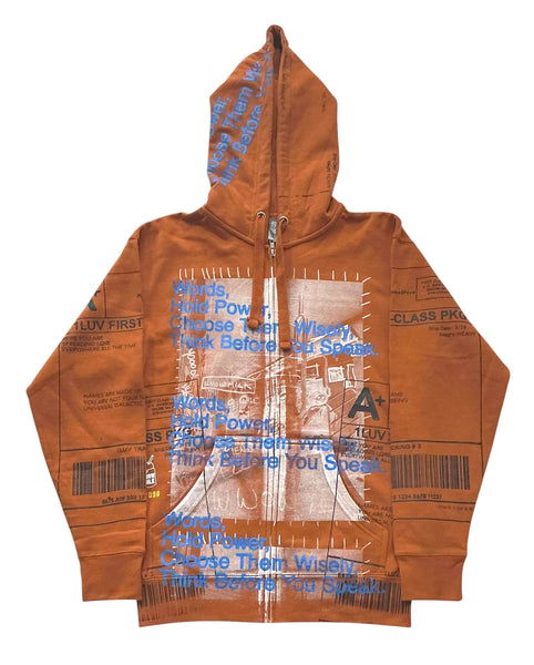 Words Hold Power Zip Up Hoodie (Size Medium)