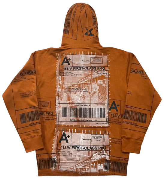 Positive Shipping Label Zip Up Hoodie (Size Large)