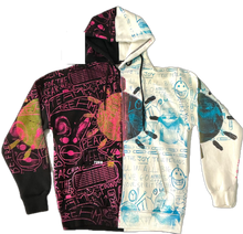Load image into Gallery viewer, Lucha Paper Clips Split Color Hoodie  (Size Medium)

