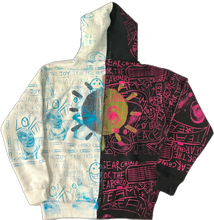 Load image into Gallery viewer, Lucha Paper Clips Split Color Hoodie  (Size Medium)
