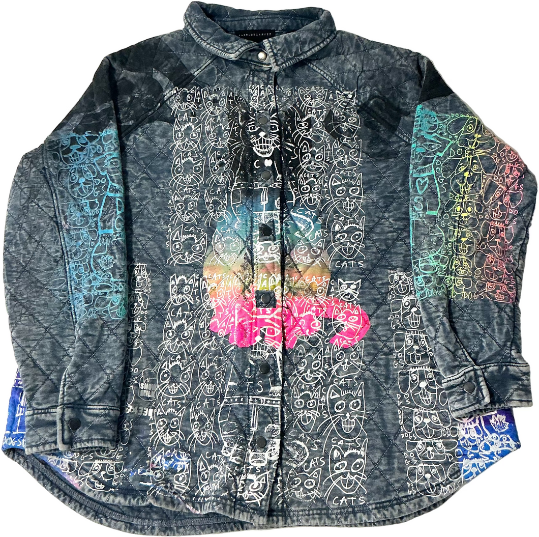 Cats & Dogs Button Up Jacket (Size XL)