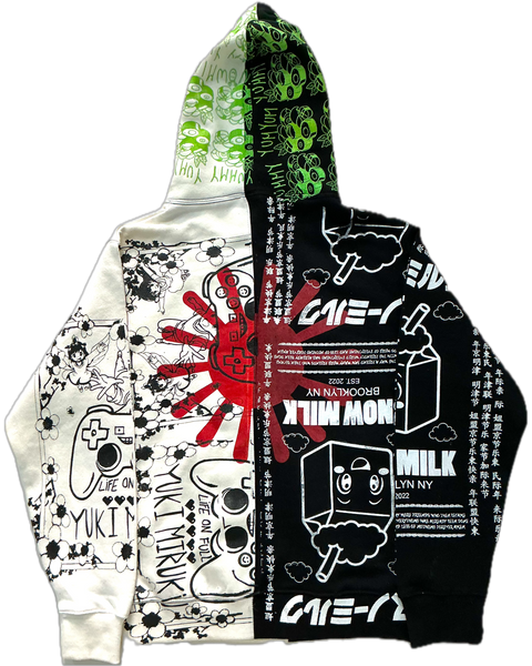 Animilk Split Color Hoodie (Size Small)