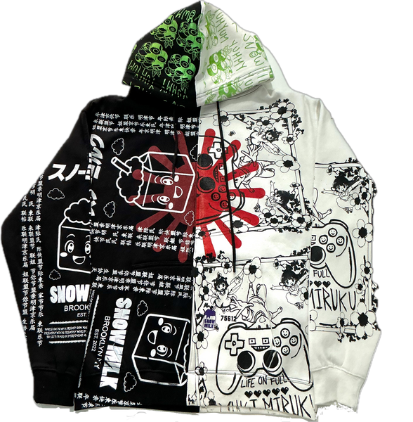 Animilk Split Color Hoodie (Size Large)