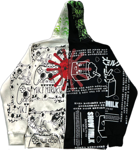 Animilk Split Color Hoodie (Size Large)