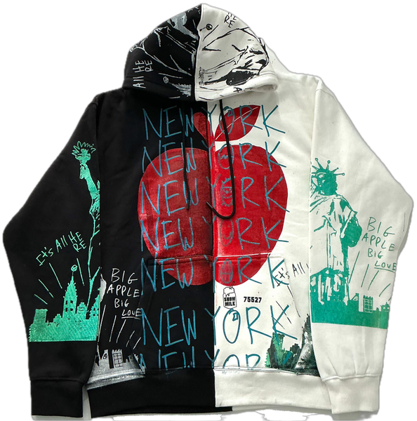 Big Apple Big Love Split Color Hoodie (Size Large)