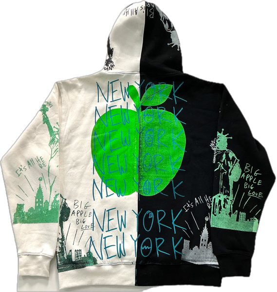 Big Apple Big Love Split Color Hoodie (Size Large)