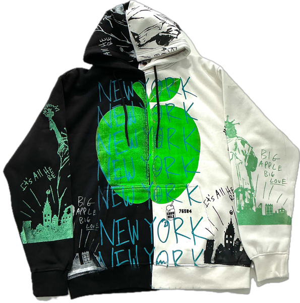 Big Apple Big Love Split Color Hoodie (Size Large)