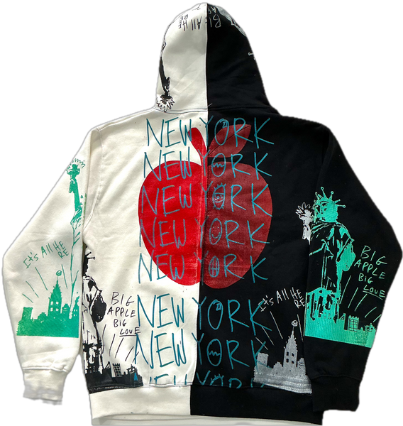 Big Apple Big Love Split Color Hoodie (Size Large)