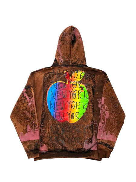 Big Apple Big Love Bleach Hoodie (Size Large)