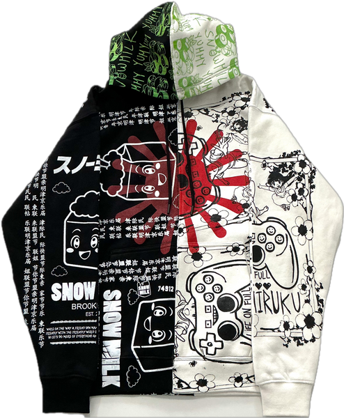 Animilk Split Color Hoodie (Size Medium)