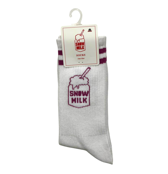 Snow Milk Socks (White / Purple)