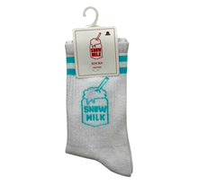 Load image into Gallery viewer, Snow Milk Socks (White / Teal)
