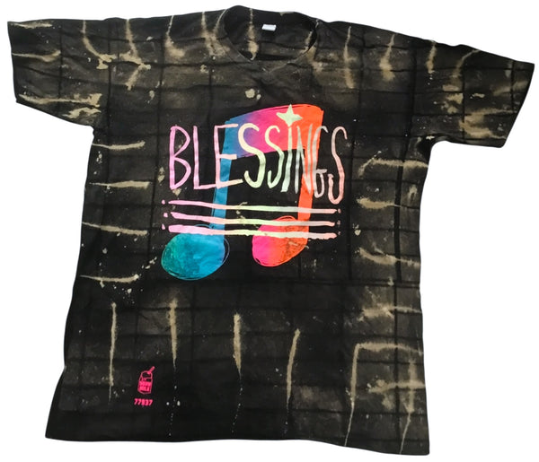 Music Notes Bleached Tee (Size 4XL)
