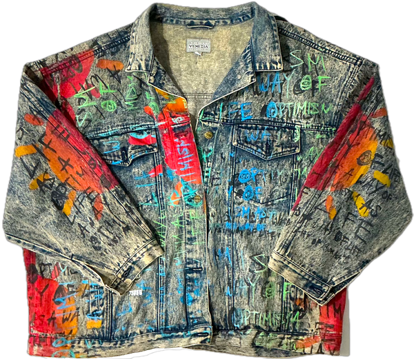 Optimism as a Way of Life Vintage Jean Jacket (Size 22/24)