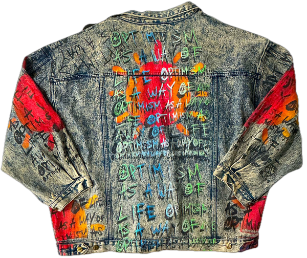 Optimism as a Way of Life Vintage Jean Jacket (Size 22/24)