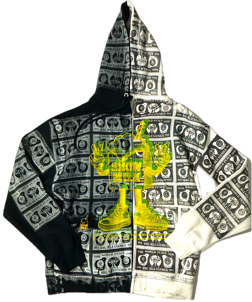 Big Blessings Bucks Split Color Hoodie (Size Large)