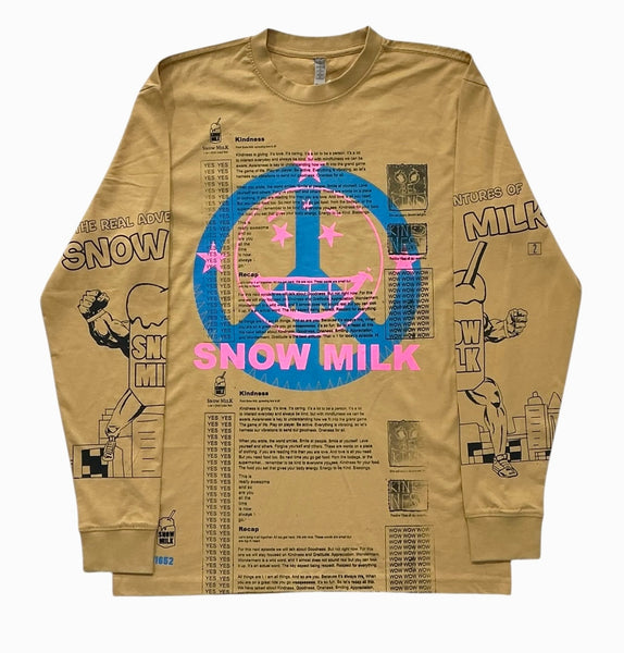 Snow Milk Kindness Long Sleeve Tee (Size Large)