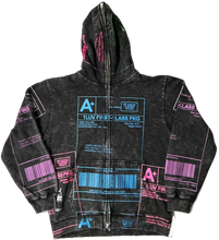 Load image into Gallery viewer, Positive Shipping Label Zip Up Hoodie (Size Medium)
