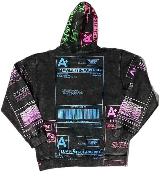 Positive Shipping Label Zip Up Hoodie (Size Medium)