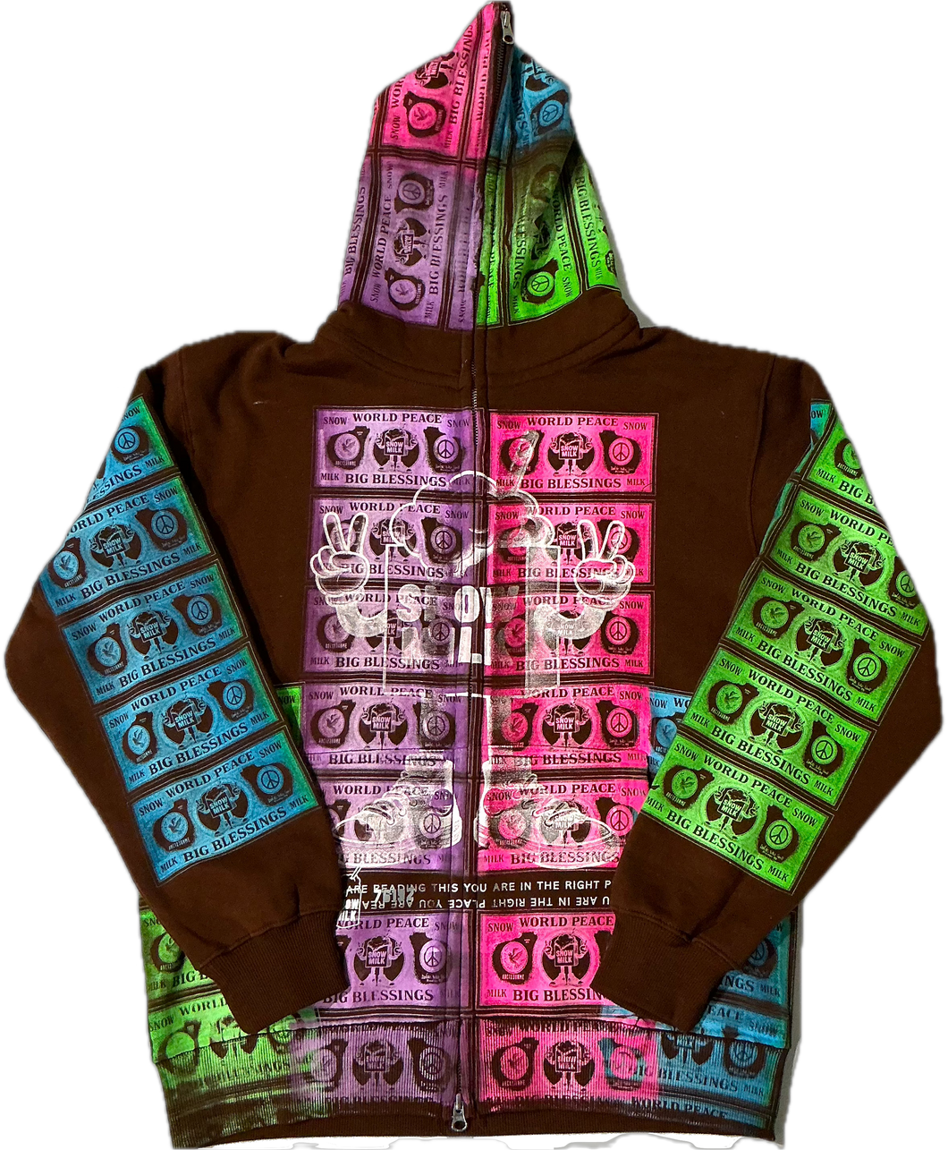 Big Blessings Bucks Zip Up Hoodie (Size Medium)