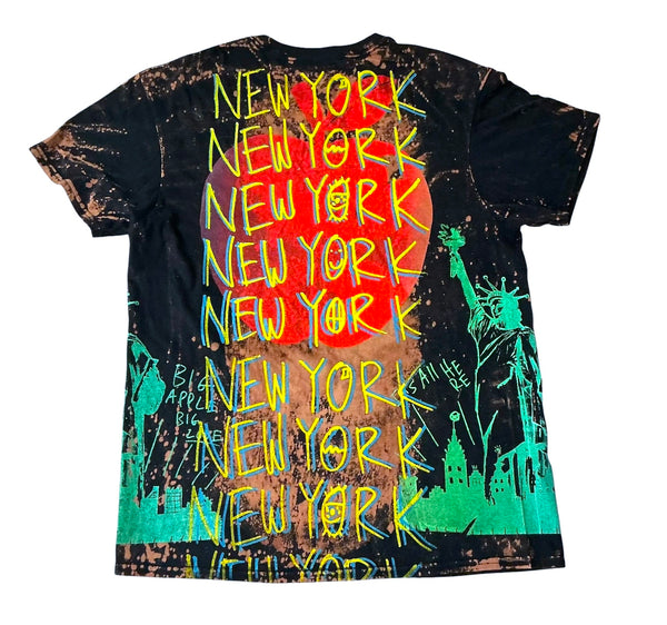 Big Apple Big Love Bleached Tee (Size Large)
