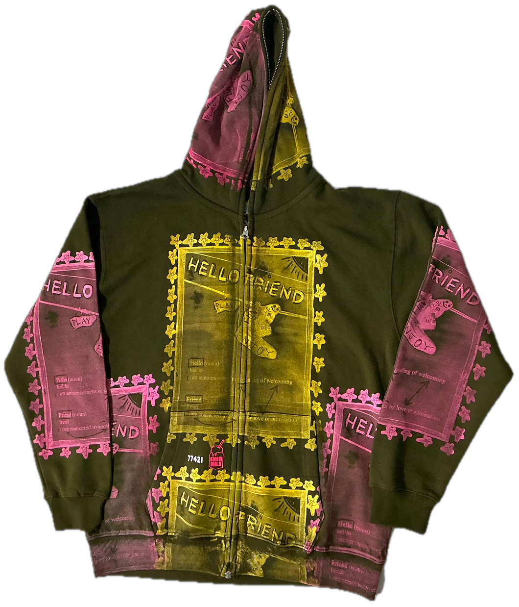 Hello Friend Zip Up Hoodie (Size Large)