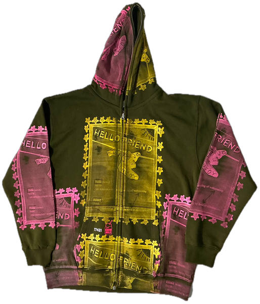 Hello Friend Zip Up Hoodie (Size Large)