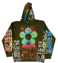 Load image into Gallery viewer, World Peace Zip Up Hoodie (Size Large)
