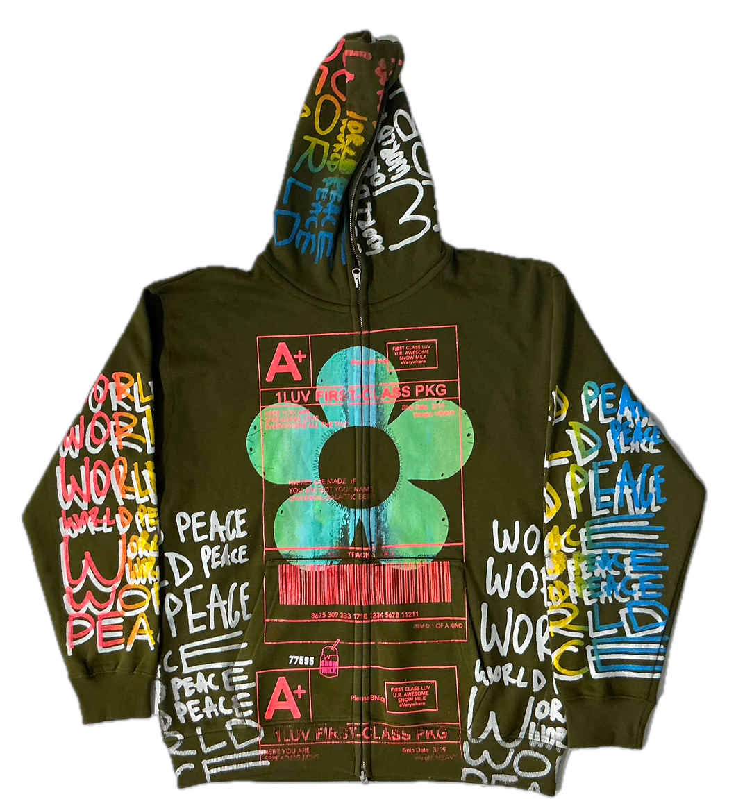 World Peace Zip Up Hoodie (Size Large)