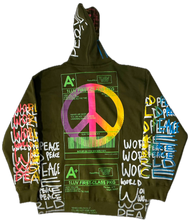 Load image into Gallery viewer, World Peace Zip Up Hoodie (Size Large)
