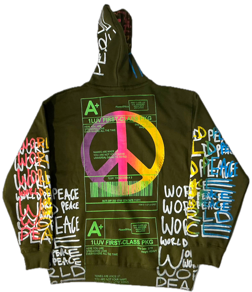 World Peace Zip Up Hoodie (Size Large)
