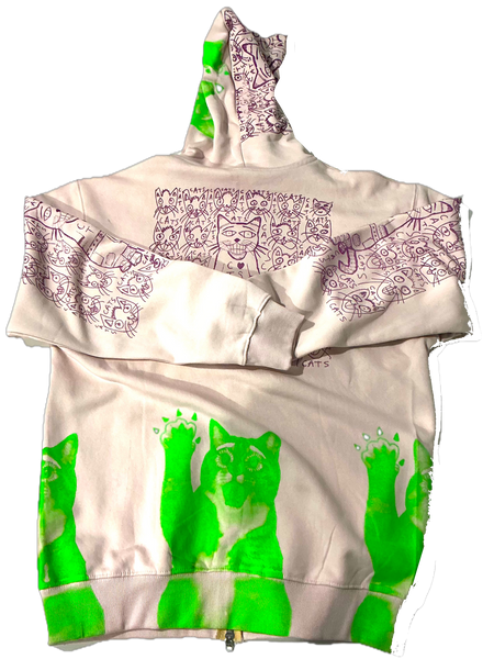 Cats and Dogs Zip Up Hoodie (Size Large)