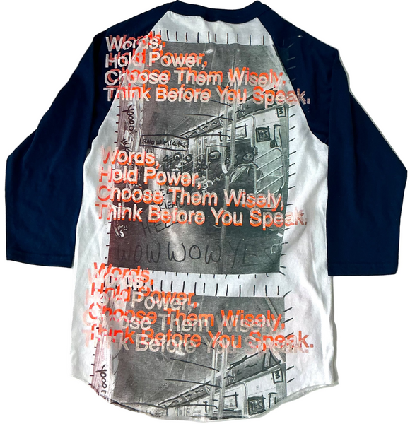 Words Hold Power Baseball Long Sleeve Tee (Size Small)