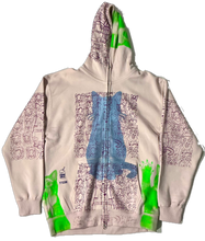 Load image into Gallery viewer, Cats and Dogs Zip Up Hoodie (Size Large)
